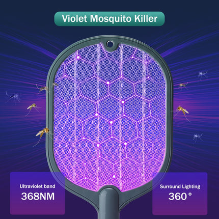 Smart Electric Insect Racket Swatter Zapper 3000V USB Rechargeable