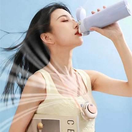 Small Fan Cute Rechargeable Electric Fan Hanging Neck Mute Summer
