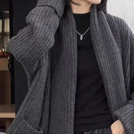 Autumn/Winter Thickened 100% Pure Wool Women's Turn-down Collar
