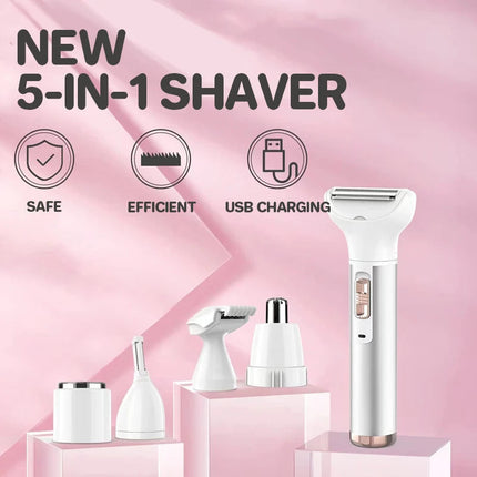 5 in 1 Electric Razor for Women Removal for Body Nose Hair Trimmer