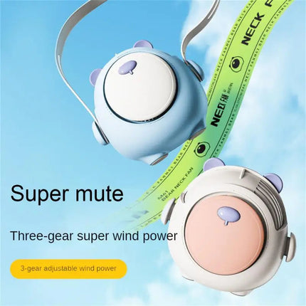 Small Fan Cute Rechargeable Electric Fan Hanging Neck Mute Summer