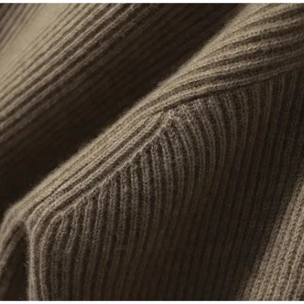 100% pure cashmere sweater women's half zip stand collar thick loose