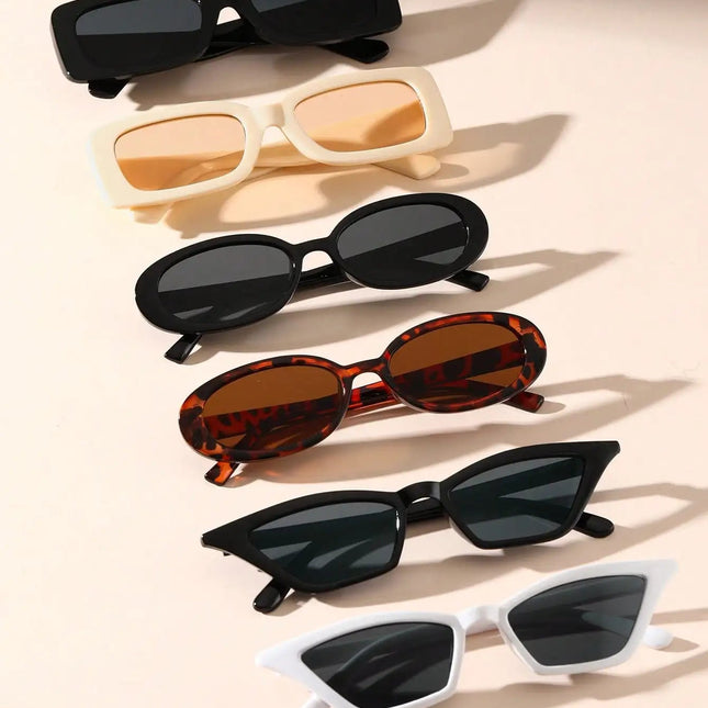 6PCS Unisex Geometric Plastic Frame Boho Sunglasses