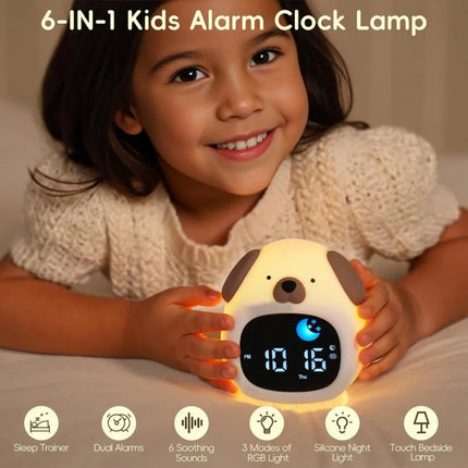 Alarm Clock for Teenager Puppy-Shape Toddler Sleep Training Clock Cute