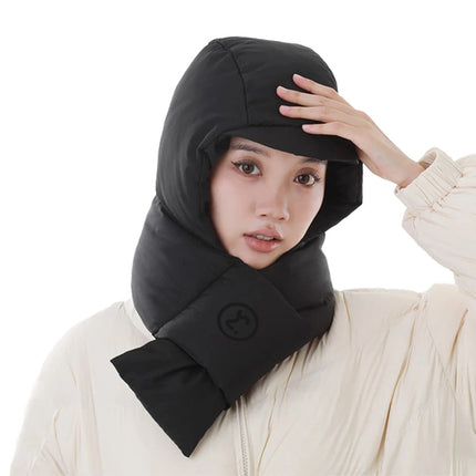 Winter Fleece Cap With Scarf Skiing Cycling Thermal Hat Outdoor Sports