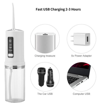 Electric Oral Irrigator Foldable Dental Water Jet Flosser USB 3 Mode