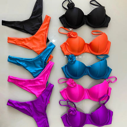 New bright color vacation two piece swimwear