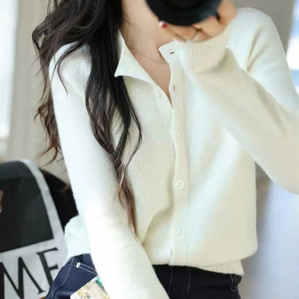Autumn Women's Pure Cashmere Cardigan - European Style High-end Early