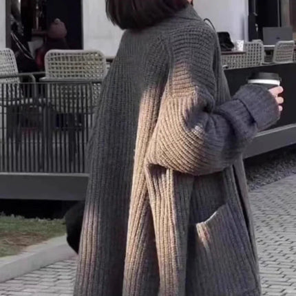 Autumn/Winter Thickened 100% Pure Wool Women's Turn-down Collar