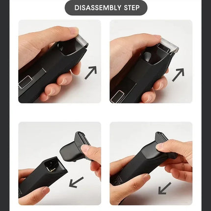 Body & Groin Hair Trimmer for Men Waterproof Dual-Head Ceramic Blade