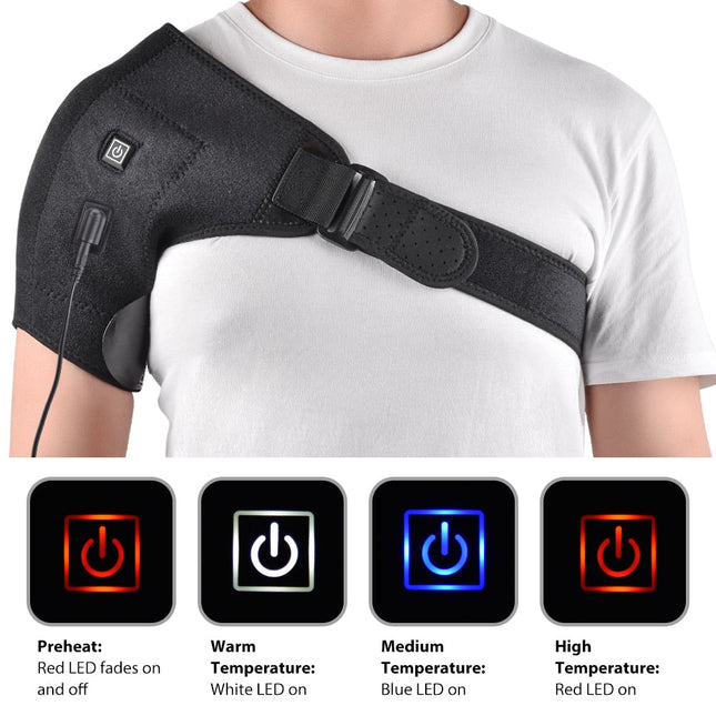 Electric Heat Therapy Adjustable Shoulder Brace Back Support Belt