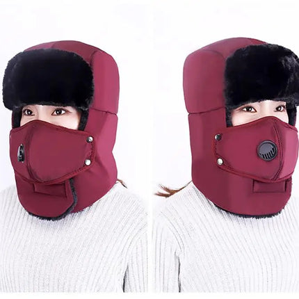 Fashion Trooper Hat Unisex Winter Trapper Cap Ear Flap Hat With Mouth
