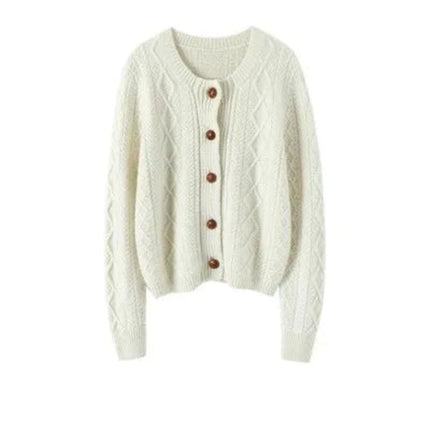 new autumn and winter cashmere twisted floral women's round neck