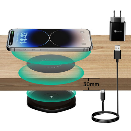 Invisible Wireless Charger 30mm Under Table QI Charger Furniture Desk
