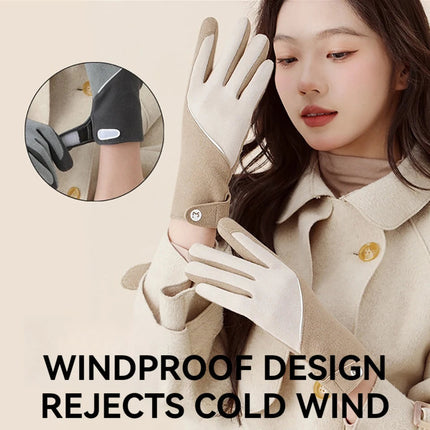 Cycling Warm Gloves Women Winter Skiing Bicycle Outdoor Sport Plush