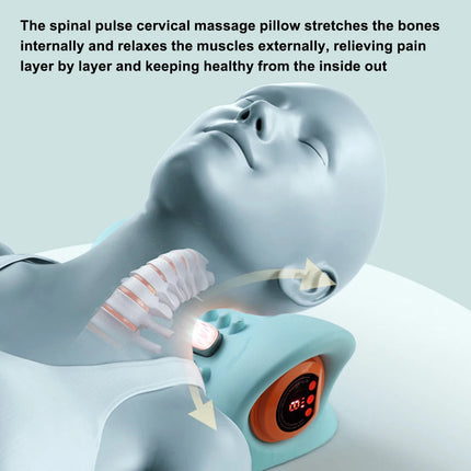 Electric Neck Massager Cervical Pillow EMS Traction Pulse Heating