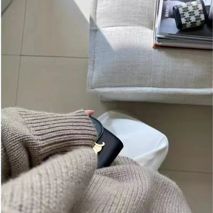 100% pure cashmere sweater for women high-neck sweater loose and