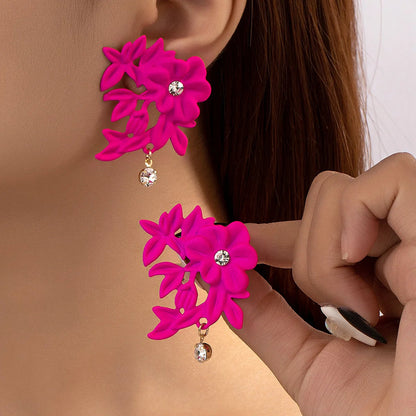 Big Flower Drop Earrings
