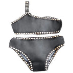 S / one shoulder black / CHINA