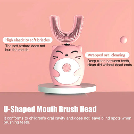 Ipx7 Waterproof Electric Toothbrush Kids U-shaped Sonic Smart