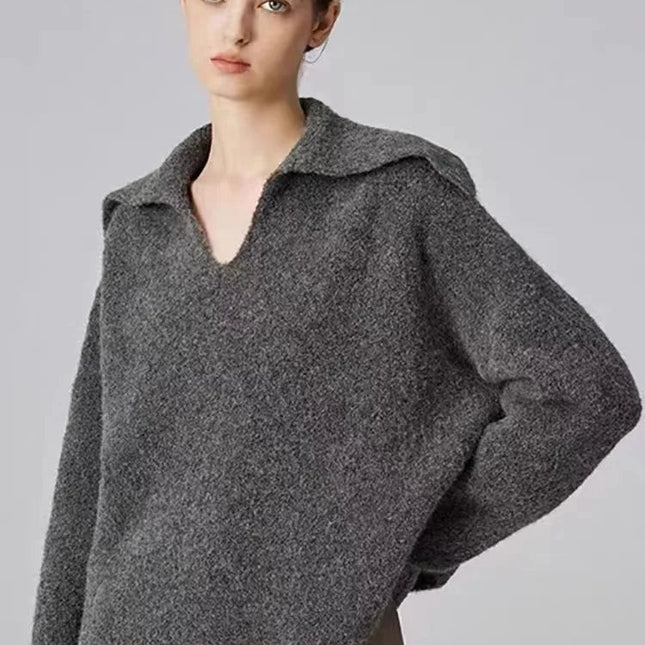Autumn and winter new 100 cashmere sweater women's retro loose knit