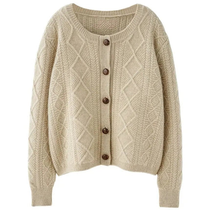 new autumn and winter cashmere twisted floral women's round neck