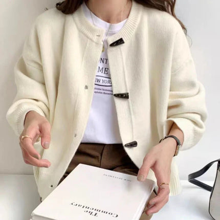 Versatile Crew Neck Autumn and Winter Sweater Wool Coat 100% Pure