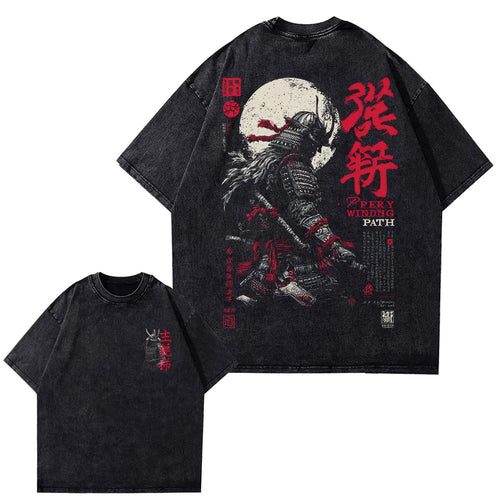 Men's Samurai Spirit T-Shirt, Japanese Style Back Print, Bushido Gift