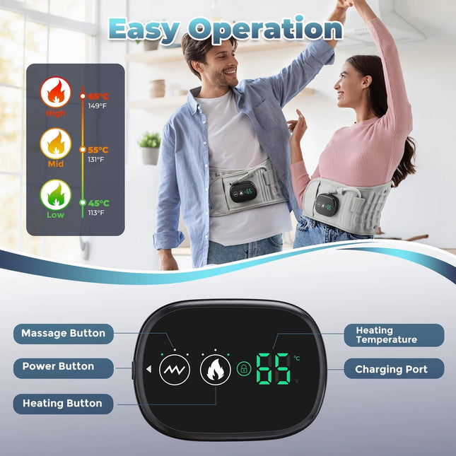 Electric Waist Massager Infrared Heated Lumbar Pad Adjustable
