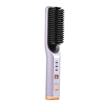 Portable Hair Straightener Curling Wireless Ion Comb USB Charge