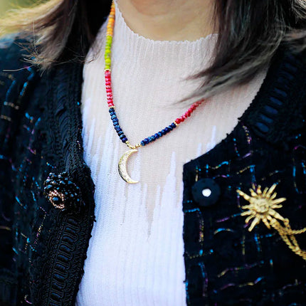 7 Chakra Moon Necklace