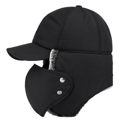 Men's Ear Protection Face Bomber Hats Thicker Plus Velvet Warm Women