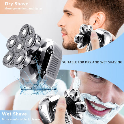 6 in 1 Multifunction Electric Shaver Wet Dry Use Trimmer
