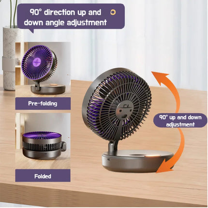 6 Inch Multifunctional Foldable Glow-in-the-dark Fan Desktop USB Mute