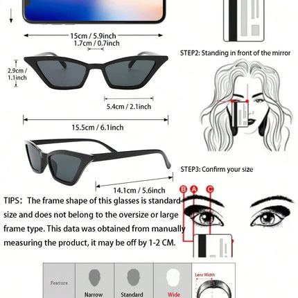 6PCS Unisex Geometric Plastic Frame Boho Sunglasses