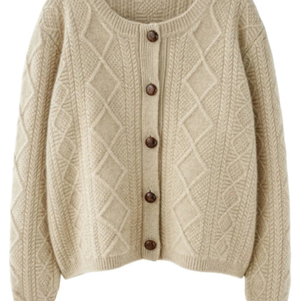 new autumn and winter cashmere twisted floral women's round neck