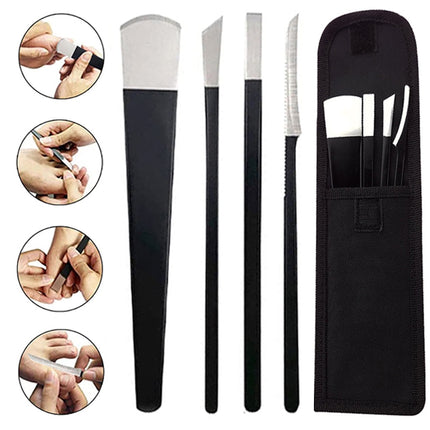 4Pcs/Set Black Stainless Steel Pedicure Knife Professional Pedicure