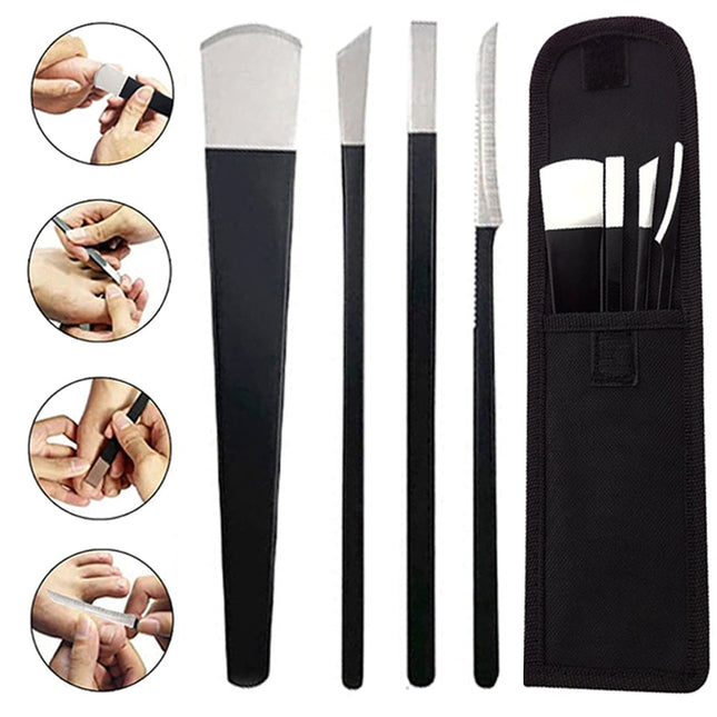 4Pcs/Set Black Stainless Steel Pedicure Knife Professional Pedicure