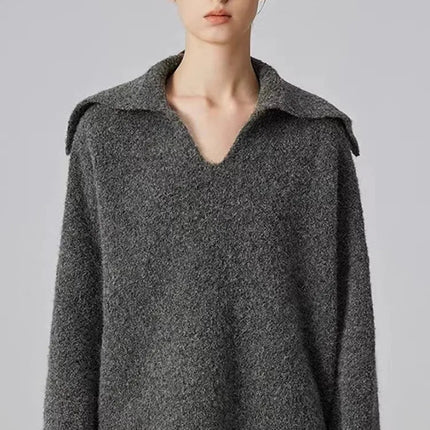 Autumn and winter new 100 cashmere sweater women's retro loose knit