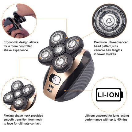 5 in 1 Rechargeable Electric Shaver Five Floating Heads Razors Hair