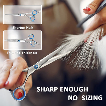11Pcs Hairdressing Scissors Set Professional Flat Scissors Thinning