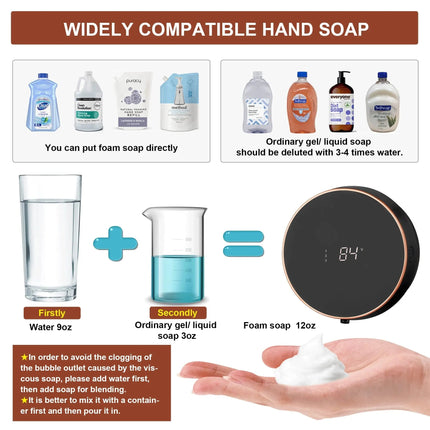 Automatic Soap Dispenser Foaming Hand Free Wall Mount Foam