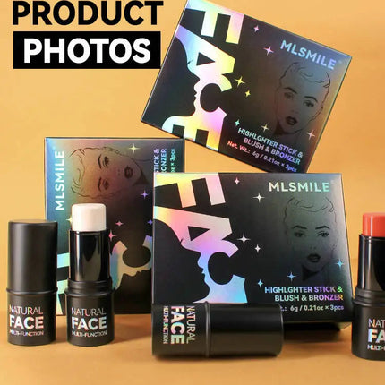 MLSMILE Highlight Contour 3-pack For 3D Makeup Brightening Skin Tone