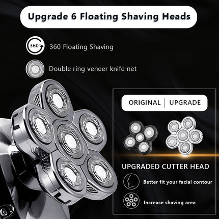 6 in 1 Multifunction Electric Shaver Wet Dry Use Trimmer