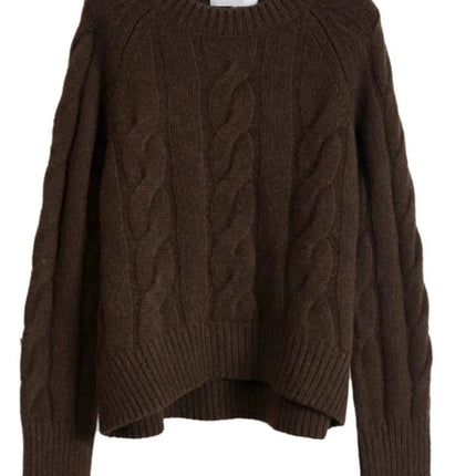 European autumn and winter cashmere sweater women's crewneck twist