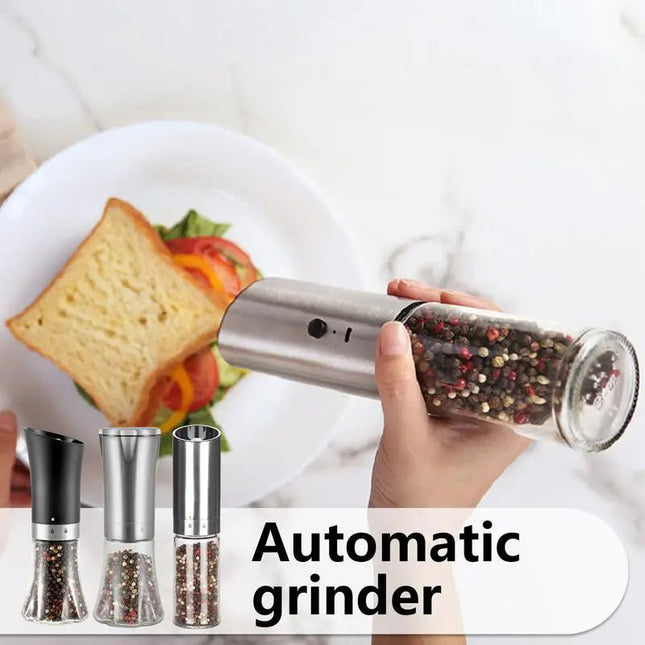 Electric Salt Pepper Grinder Refillable Adjustable Coarseness Pepper