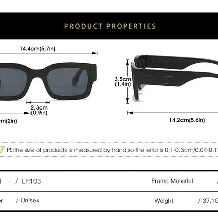 Luxury Brand Designer Square Sunglasses