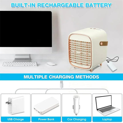 Portable Mini Air Conditioner USB Air Cooler Fan Water Cooling Fan Air