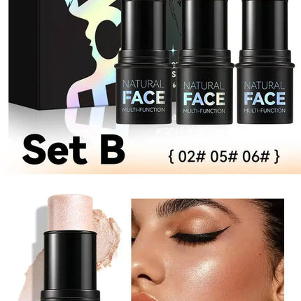 MLSMILE Highlight Contour 3-pack For 3D Makeup Brightening Skin Tone