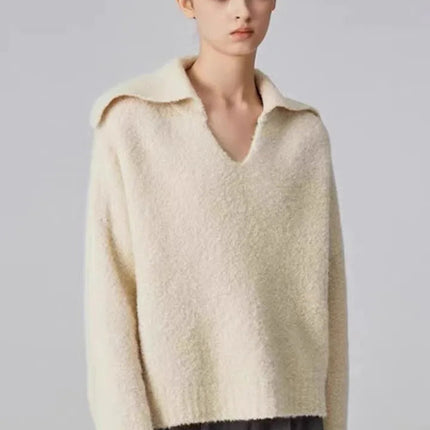 Autumn and winter new 100 cashmere sweater women's retro loose knit